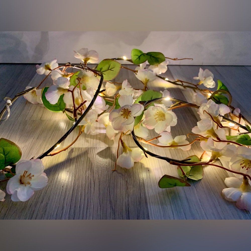 Wedding florals flowers light up flowers cherry blossom flowers on a vine bridal